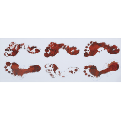 Blodige fodspor gulv klistermrker