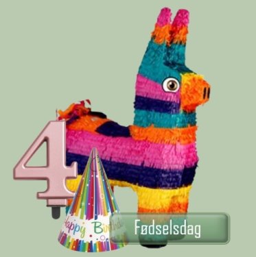 PINATA ,BALLONER, LYS OG PYNT