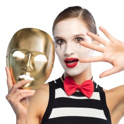 Mime maske guld