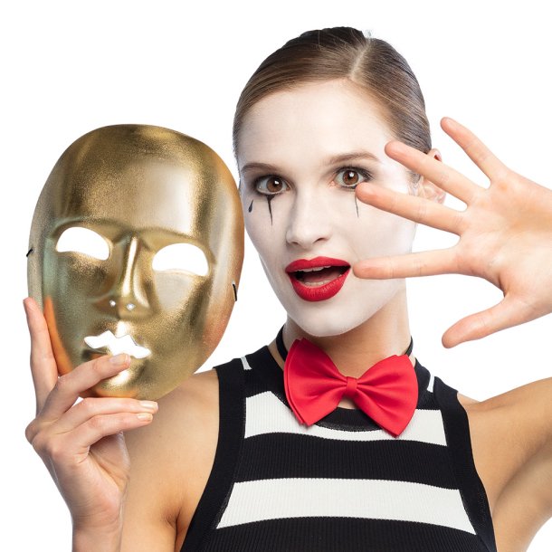 Mime maske guld