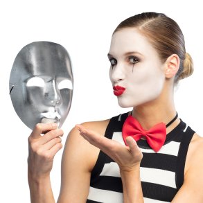 Mime mask silver