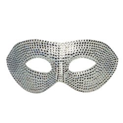 Silver �gonmask med Strass