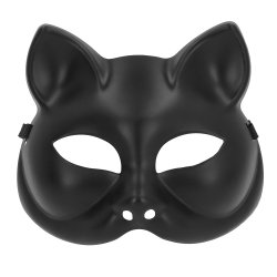 Svart Kitty Kattmask