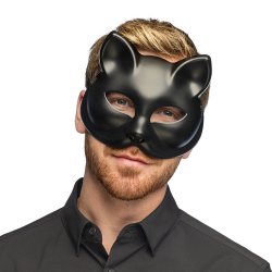 Svart Kitty Kattmask