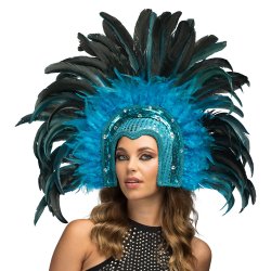 Hovedpynt Samba turquoise