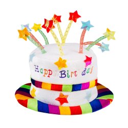 Hat Rainbow cake 'Happy birthday'