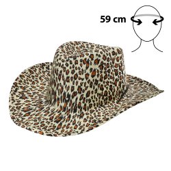Cowboyhatt med leopardprint 