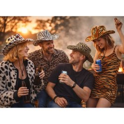 Cowboyhatt med leopardprint 