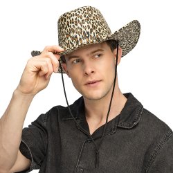 Cowboyhatt med leopardprint 