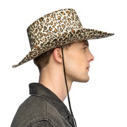 Cowboyhatt med leopardprint 