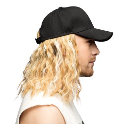 Kasket med Blond Paryk