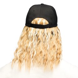 Kasket med Blond Paryk