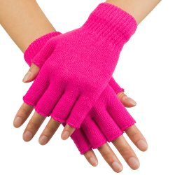 Neonrosa Fingerl�sa Handskar UV