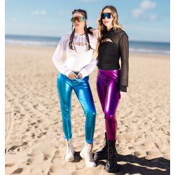 Metallic turkosa leggings