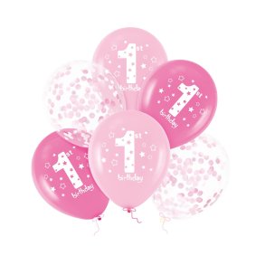 1 �rs ballonger i rosa - 1.st Birthday