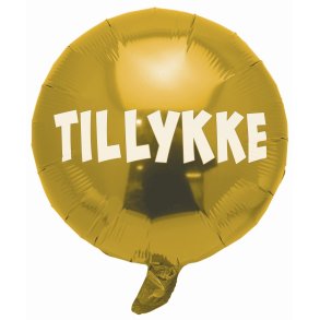 Rund Tillykke folieballon GULD