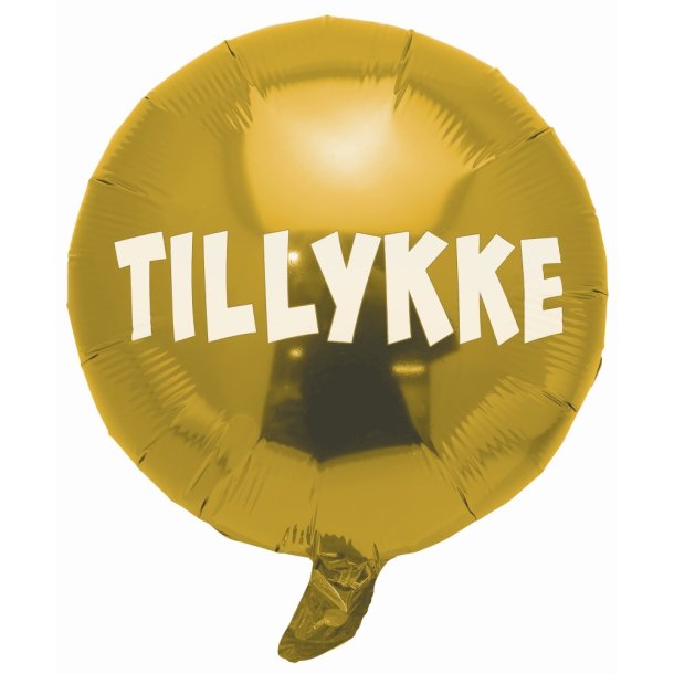 Rund Tillykke folieballon GULD