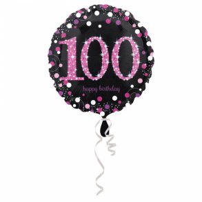 100 folie balloner sparkling pink