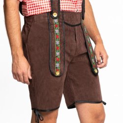 Lederhosen Mrkebrun - kort lngde