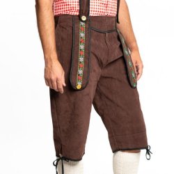 Lederhosen Lang Mrkebrun - 3/4 del lngde