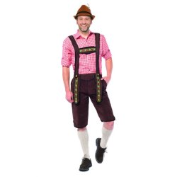 Lederhosen Lang Mrkebrun - 3/4 del lngde