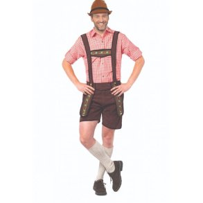 Lederhosen Mrkebrun - kort lngde