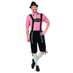 Lederhosen sort - 3/4 del lngde 
