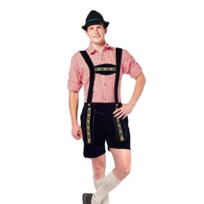 Lederhosen sort - kort lngde