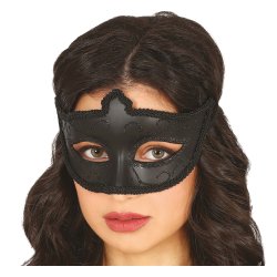 Mattsvart �gonmask med glitter