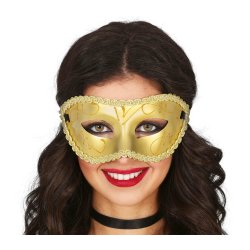 Guld maske med glitter mnster