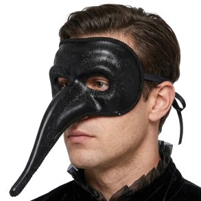 Venetiansk Mask -Svart Glitter