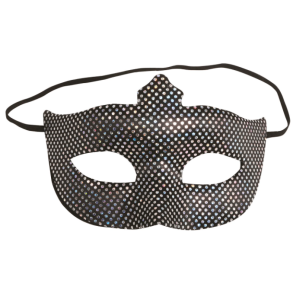 Maske sort med prikker metallic