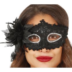 Svart spetsmask