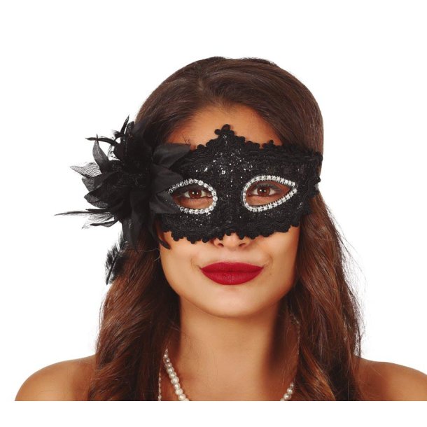 Svart spetsmask