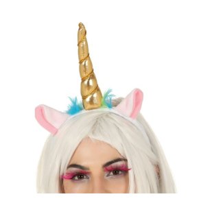 Enhj�rning h�rb�jle med horn i guld