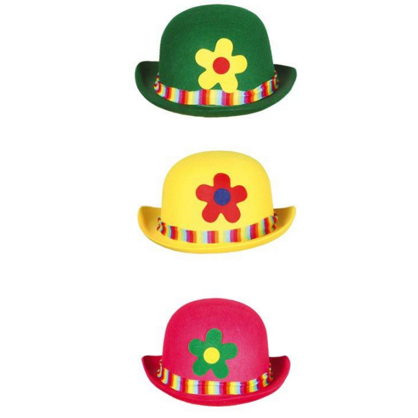clownhatt med blomma - filt