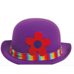 klovnehat med blomst - filt