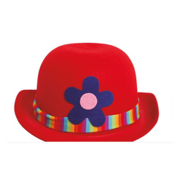 klovnehat med blomst - filt