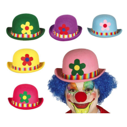 clownhatt med blomma - filt