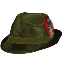 Tyroler hat i velour - gr�n