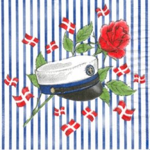 Studenter servietter med hue blstribet