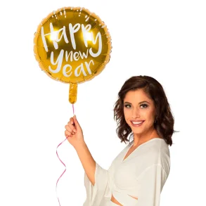 Happy new year folie ballon guld