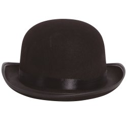 Sort bowlerhat i filt