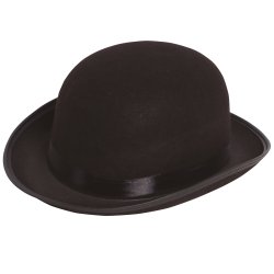 Sort bowlerhat i filt