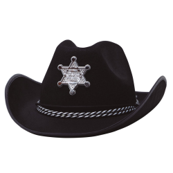 Sheriffhatt i svart - filt