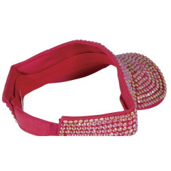 Visir med rhinsten - pink