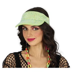 Visir med strass - grn