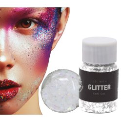 Vitt Glittergel f�r Makeup