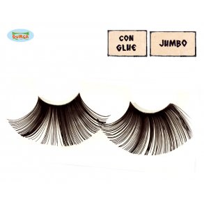 jenvipper st med lange sorte vipper incl. lim