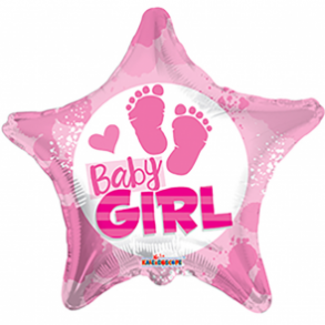 Folie ballon Stjerne BABY GIRL   46 cm